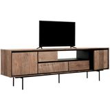 DTP Home TV stand Metropole large, 2 doors, 3 drawers, open rack,60x195x40 cm, recycled teakwood
