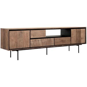 DTP Home TV stand Metropole large, 2 doors, 3 drawers, open rack,60x195x40 cm, recycled teakwood