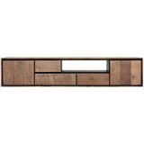 DTP Home Hanging TV stand Metropole large, 2 doors, 3 drawers, open rack,40x195x40 cm, recycled teakwood