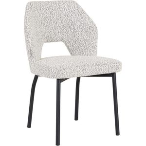 MUST Living Side chair Bloom,82x54x57 cm, bouclé light grey