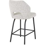 MUST Living Counter chair Bloom,100x54x57 cm, bouclé light grey, seat height 65 cm