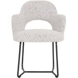 MUST Living Arm chair Vista,81x60x59 cm, bouclé light grey
