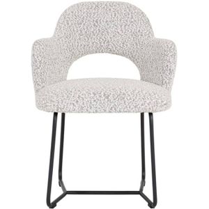 MUST Living Arm chair Vista,81x60x59 cm, bouclé light grey
