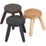 MUST Living Stool Melia Natural,31xØ30 / 45  cm, recycled teakwood with natural cracks