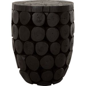 MUST Living Coffee table Cone high,46xØ36 cm, teakbranch black with natural cracks