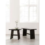 MUST Living Bench Tokyo large,45x90x35 cm, black recycled teakwood with natural cracks