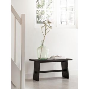 MUST Living Bench Tokyo large,45x90x35 cm, black recycled teakwood with natural cracks