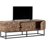 MUST Living TV stand Sticks, 2 doors and 1 drawer,50x145x40 cm, teakwood