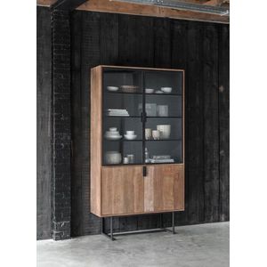 DTP Home Showcase Odeon No.2 high, 2x2 doors,220x120x40 cm, recycled teakwood