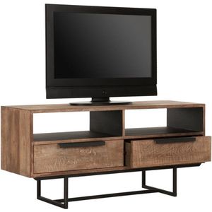 DTP Home TV stand Odeon No.1, 2 drawers, 2 open racks,58x125x40 cm, recycled teakwood