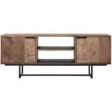 DTP Home TV stand Odeon No.2, 2 doors, 2 open racks,60x150x40 cm, recycled teakwood