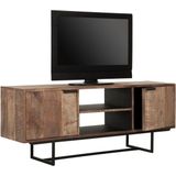 DTP Home TV stand Odeon No.2, 2 doors, 2 open racks,60x150x40 cm, recycled teakwood