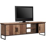 DTP Home TV stand Beam No.2 medium, 3 doors, 2 open racks,55x180x40 cm, recycled teakwood