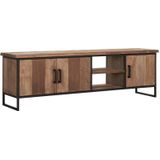 DTP Home TV stand Beam No.2 medium, 3 doors, 2 open racks,55x180x40 cm, recycled teakwood