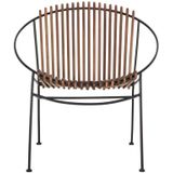 MUST Living Lounge chair Portofino,76x71x67 cm, iron frame with teakwood slats