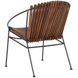 MUST Living Lounge chair Portofino,76x71x67 cm, iron frame with teakwood slats