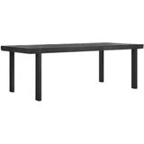 DTP Home Dining table Beam BLACK,78x225x100 cm, 8 cm recycled teakwood top