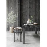 DTP Home Dining table Beam BLACK,78x250x100 cm, 8 cm recycled teakwood top