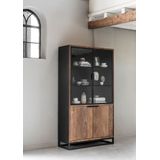 DTP Home Showcase Cosmo No.2 small, 2x2 doors,215x120x45 cm, recycled teakwood