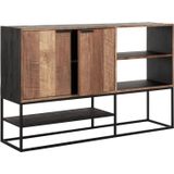 DTP Home Dresser Cosmo No.1 small, 2 doors, 2 open racks,100x160x40 cm, recycled teakwood