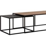 DTP Home Coffee table Cosmo rectangular, set of 3,35x110x60 cm / 32x70x70 cm, recycled teakwood