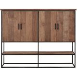DTP Home Cabinet Beam large, 4 doors, open rack,140x180x40 cm, recycled teakwood