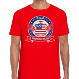 Rood USA drinking team t-shirt heren