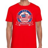Rood USA drinking team t-shirt rood heren - Amerika kleding