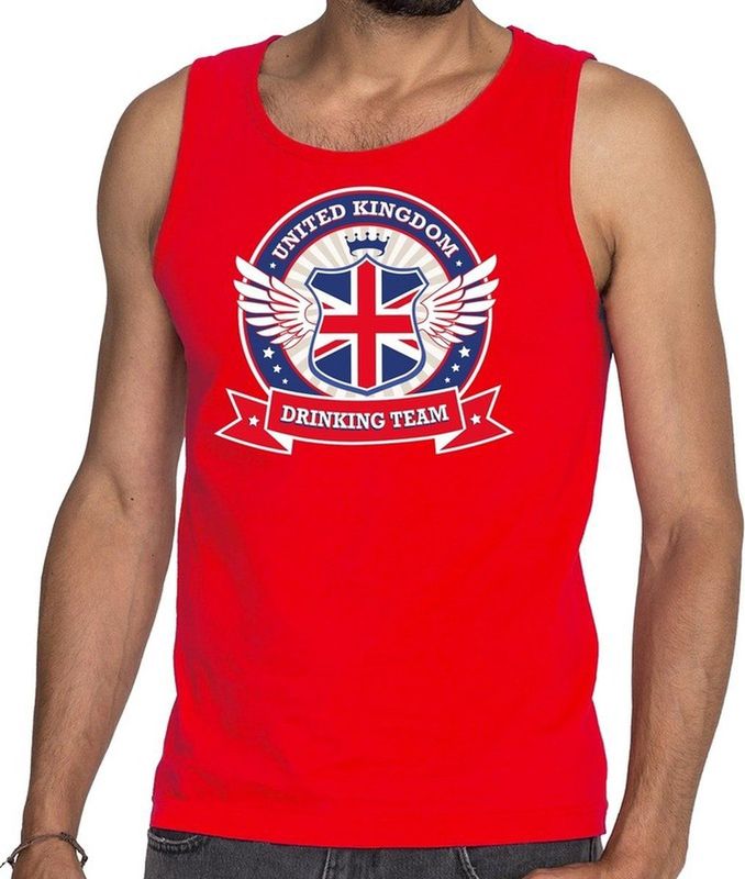 Bellatio Decorations - Engeland Drinking Team - Tanktop - Rood - 100% Katoen