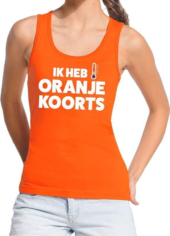 Bellatio Decorations - Oranje Koorts - Tanktop - Oranje - Mouwloos Shirt voor Dames