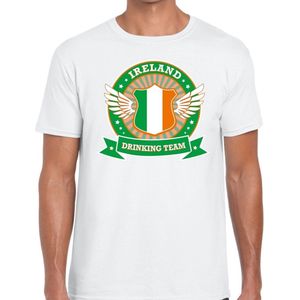 Wit Ireland drinking team t-shirt wit heren - Ierland kleding