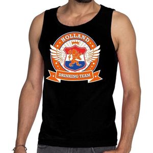 Zwart Holland drinking team tankop / mouwloos shirt heren - Feestshirts