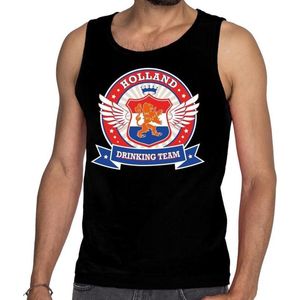 Zwart Holland drinking team tankop mouwloos shirt rwb heren - Nederland supporter kleding