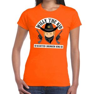 Oranje Alexander Willy the Kid cowboy shirt t-shirt oranje dames - Koningsdag kleding