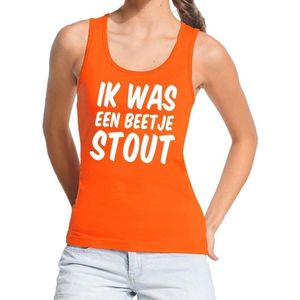 Oranje Ik was een beetje stout tanktop / mouwloos shirt voor dames - Koningsdag kleding M