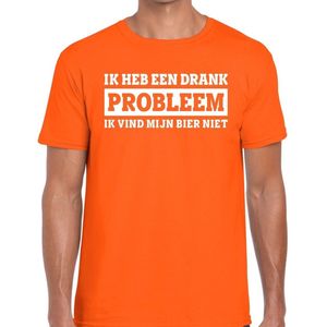 Oranje Ik heb een drankprobleem t- shirt - Shirt voor heren - Koningsdag kleding