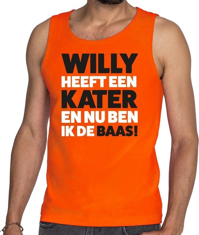 Willy - Tanktop - Oranje - Mouwloos - Koningsdag Kleding