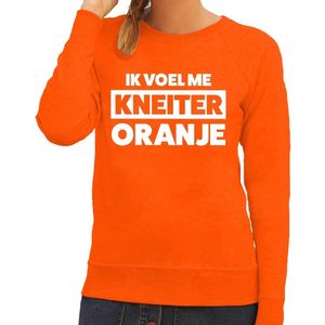 Oranje tekst sweater Ik voel me kneiter oranje voor dames - Koningsdag kleding