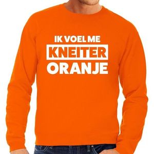 Oranje tekst sweater Ik voel me kneiter oranje voor heren - Koningsdag kleding
