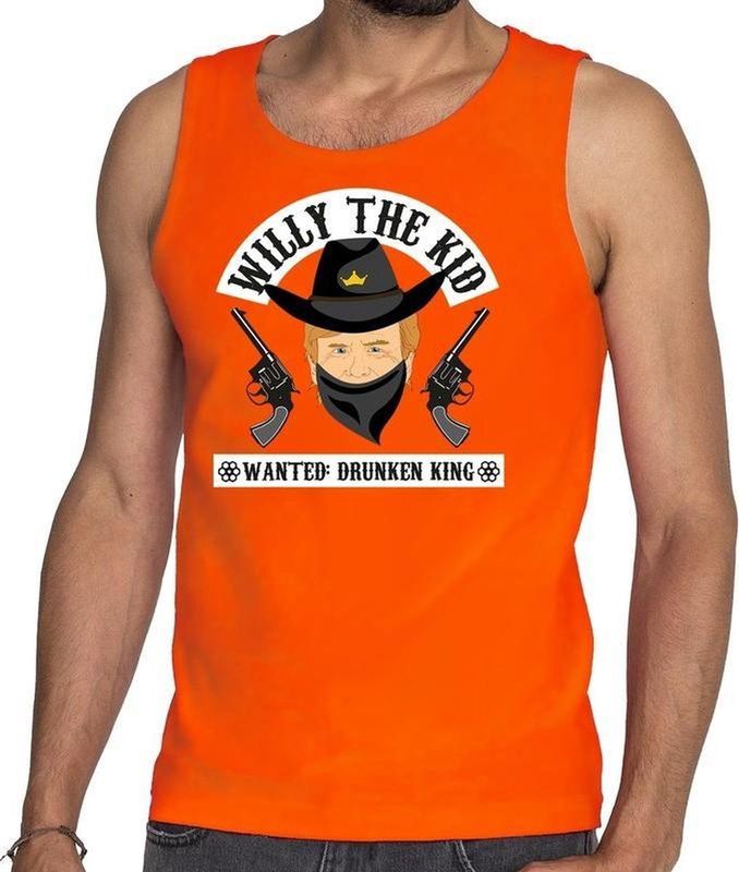 Oranje Koningsdag Willy the Kid tanktop heren