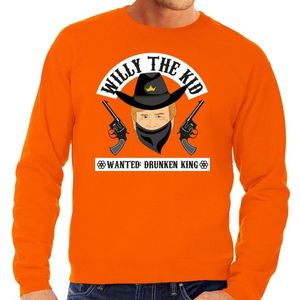 Oranje fun sweater / trui Willy the Kid voor heren - Koningsdag kleding