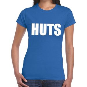 HUTS tekst t-shirt blauw dames - dames shirt HUTS