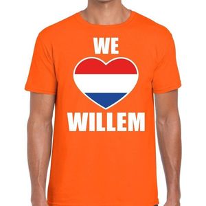 Oranje We Love Willem t-shirt - Shirt voor heren - Koningsdag kleding