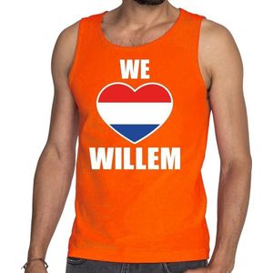 Oranje We Love Willem tanktop / mouwloos shirt - Shirt voor heren - Koningsdag kleding L