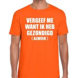 Vergeef Me tekst t-shirt oranje heren - heren shirt Vergeef Me - oranje kleding