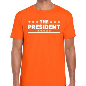 The President tekst t-shirt oranje heren - heren shirt The President - oranje kleding