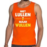 Bellatio Decorations - T-shirt - Oranje - Katoen - Mouwloos met Tekst