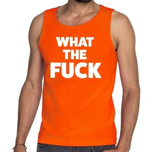 Bellatio Decorations - Tanktop - Oranje - Mouwloos Shirt - Heren