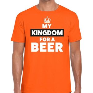 Oranje My Kingdom for a beer t-shirt - Shirt voor heren - Koningsdag kleding