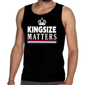 Zwart Kingsize matters tanktop - Mouwloos shirt voor heren - Koningsdag kleding S